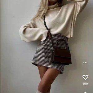 Abercrombie Menswear Plaid Mini Skort - Burgundy Check - Small